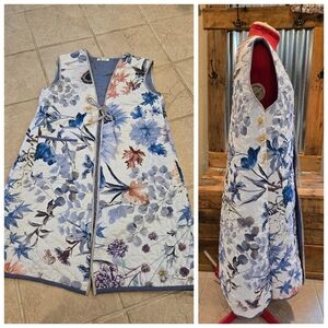 Upcycled Quilt Blanket Long Vest M-L Handmade Dont Throw It Out